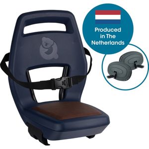 Qibbel Junior 6+ Fietsstoeltje Achter Bagagedrager bevestiging - Navy Blue - inclusief voetbeschermingsplaten en voetsteunen