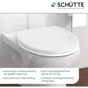 Duroplast, toiletbril met softclosemechanisme, geschikt voor alle gangbare toiletpotten, maximale belasting van de wc-bril 150 kg, 82100 wit