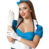 Verkleed party handschoenen voor dames - polyester - wit - one size - kort model