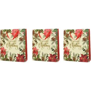 3x stuks grote kerst cadeautas/tas voor kerstcadeautjes Merry Christmas 72 cm - kerstcadeautassen