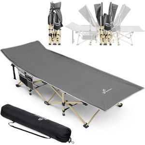 Stellar Campingbed met draagtas voor volwassenen, extra groot, Inklapbaar, Klapbed, Campingbed, Campingbed voor buiten, tuin, binnen, 204 kg, , Veldbed