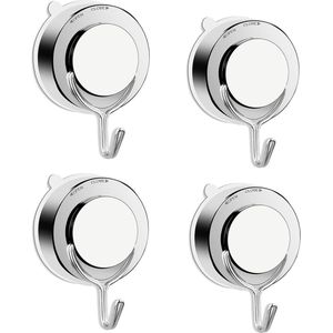 Zuignap Haak, Extra Sterke Zuignap Haak, Vacuüm Wandhaak, Handdoekhaak, Geen Boren, Roestvrijstalen Handdoekhouder voor Ramen, Glas, Badkamer, Keuken, Badkamer, Draagvermogen van 5 kg (4)