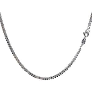 AuBor ®.  Zilveren schakelketting, 3 mm × 45cm