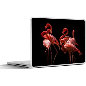 Laptop sticker - 12.3 inch - Flamingo's - Vogels - Veren - Zwart - 30x22cm - Laptopstickers - Laptop skin - Cover