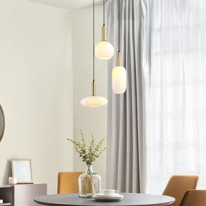 Hanglamp Dennis met melkwit glas, 3-lichts