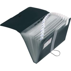 Documentenmap PP 12 tabbladen zwart to go