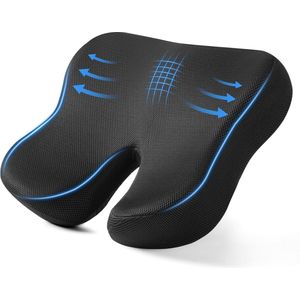 Ergonomisch Groot Zitkussen voor Bureaustoel - Comfortabel Stoelkussen voor Lang Zitten - Ideaal voor Kantoor, Bank en Rolstoel