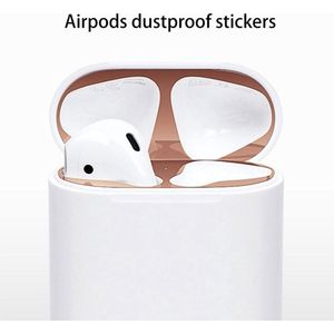 Sticker geschikt voor Airpods -  Accessoire voor Airpods - Anti magnetisch stof - Vuil bescherming - Goud 2 stuks