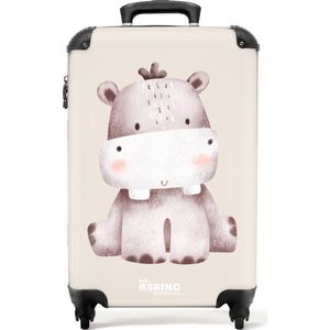 NoBoringSuitcases.com® - Baby koffer nijlpaard - Reiskoffer groot - 20 kg bagage