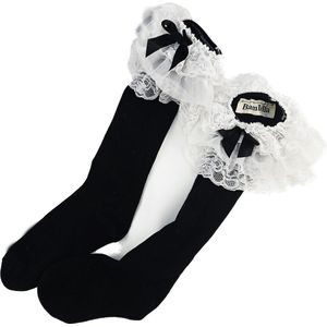 BamBella® Knie kousen Dames - Onesize Schattige hoge sokken met ruches en strik
