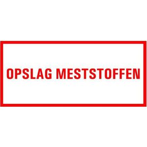 Opslag meststoffen tekststicker 320 x 200 mm