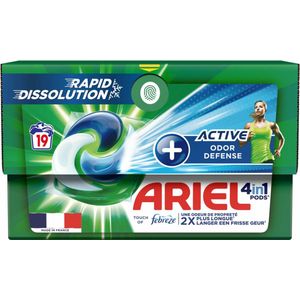 Ariel 4in1 Wasmiddel Pods Actieve Geurbestrijding 19 stuks