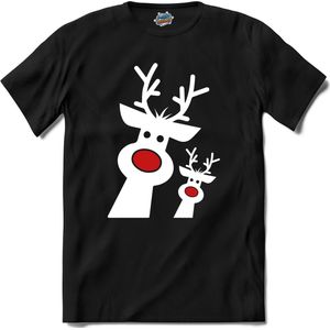 Kerst rendier buddy's - T-Shirt - Heren - Zwart - Maat 4XL
