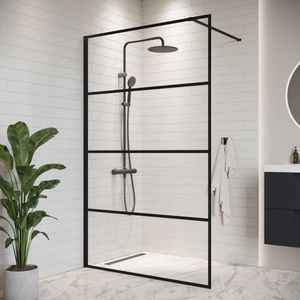 Badplaats Douchewand Essos 100 x 200 cm - Zwart – Inloopdouche 8 mm Veiligheidsglas