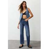 Trendyol TWOAW24JE00073 Volwassenen Vrouwen Jeans - Blauw - 36