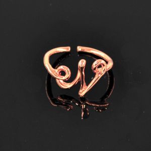 Gading® Dames Ring met letter ""N""- vrouwen Rosegouden letter Ringen- Vriendschapsring - Relatie Ringen