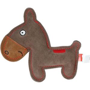 Tiny Doodles Doggy - Doodles Donkey - Hondenspeelgoed - Honden speeltje met piep - Bruin - 17 cm