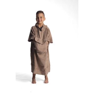 Belieff Poncho Handdoek - Dino Snuggie Kind 6/10 jaar – Badponcho's - Omkleed Handoek - Badponcho Kind – Handdoek Poncho - Maat 134/158 – 100 cm – Kindersnuggie – Beige