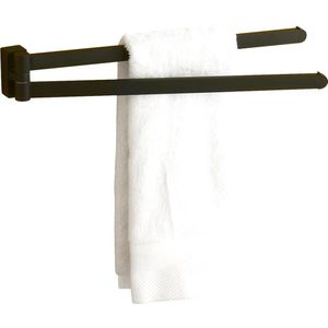 VDN Stainless Handdoekrek - Handdoekrek badkamer - Zwart - Handdoekhouder - Draaibaar - Hangend
