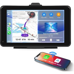 Draagbaar 7 INCH CarPlay Scherm - Online navigatie - Universeel - 2024