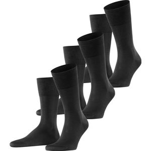 FALKE Tiago 3-Pack business & casual organisch katoen multipack sokken heren zwart - Matt 43-44
