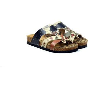 GOBY - Girl & Piano - Slippers - Sandalen -Hoge kwaliteit - Handmade - Maat 41