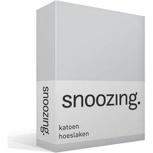 Snoozing - Katoen - Hoeslaken - Lits-jumeaux - 150x200 cm - Grijs