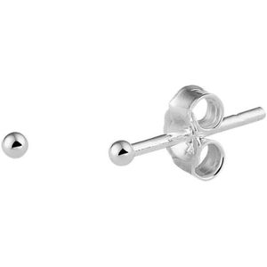 YO&NO - Oorbellen - Zilver - Oorknoppen - Bol - 2mm -  Heren - Sieraden Vrouw - Poli - Gerhodineerd - Zilver 925