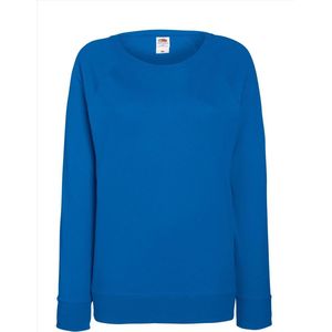 Blauwe sweater / sweatshirt trui met raglan mouwen en ronde hals voor dames - blauw - basic sweaters XL (42)