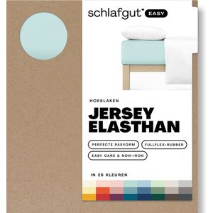 schlafgut Easy Jersey Elasthan Hoeslaken S - 90x190 - 100x220 435 Petrol Light