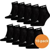 HEAD Quarter Sokken - 10 paar enkelsokken - Unisex - Zwart - Maat 43/46