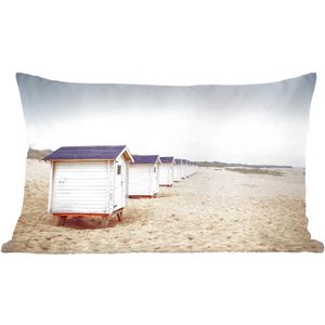 Sierkussens - Kussen - Strandhuisjes in Nederland - 50x30 cm - Kussen van katoen