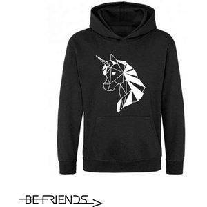 Be Friends Hoodie - Eenhoorn - Vrouwen - Zwart - Maat L