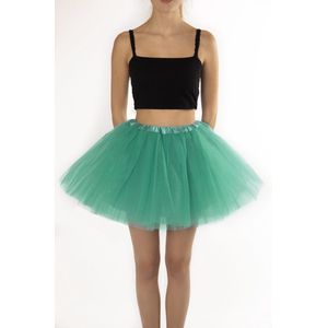 KIMU® Tutu Turquoise Tule Rokje - Maat 110 116 122 128 134 140 - Blauw Groen Petticoat Rok Kind - Ballet Pakje Meisje Vlinder Festival