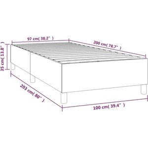 vidaXL - Bedframe - zonder - matras - 100x200 - cm - stof - donkergrijs