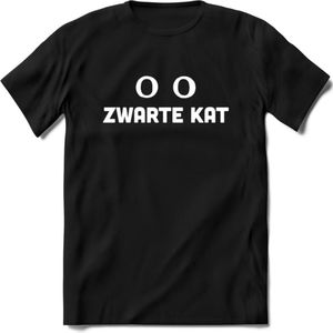 Zwarte Kat - Katten T-Shirt Kleding Cadeau | Dames - Heren - Unisex | Dieren shirt | Grappig Verjaardag kado | Tshirt Met Print | - Zwart - M