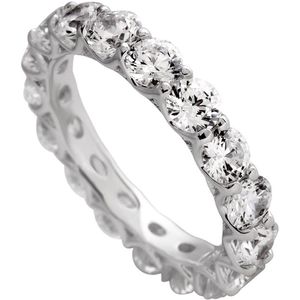 Diamonfire - Zilveren ring met steen Maat 16.0 - Ronde stenen - Chaton zetting