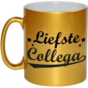 Liefste collega tekst cadeau mok / beker - goud - 330 ml
