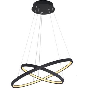 Cirkelvormige hanglamp | LED | Ø 51CM | Zwart | Cirkel | Hanglamp met ringen