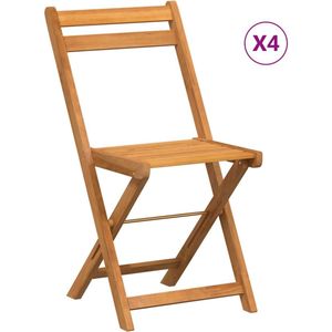 vidaXL Inklapbare Bistrostoel - Inklapbare Bistrostoelen - Bistrostoel - Stoel - Bistrostoelen 4 st inklapbaar massief acaciahout