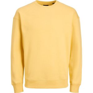 JACK & JONES Star basic sweat crew neck regular fit - heren sweatshirt katoenmengsel met O-hals - geel - Maat: S