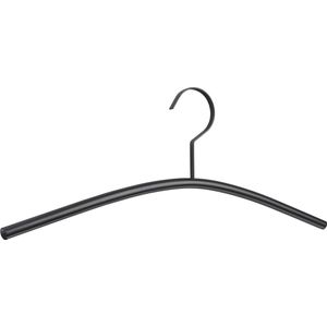 [Set van 5] Luxe metalen jashangers / garderobehangers 45cm breed in een supermooie mat zwarte finish en voorzien van een platte designhaak