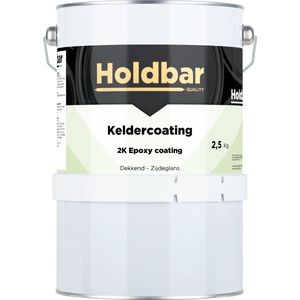 Holdbar Keldercoating Standaard Wit 2,5 kg - Kelder waterdicht maken - Alle Kleuren - Kelder Epoxy - Krasvast - Eenvoudig reinigbaar - Vochtregulerend - 2 Componenten