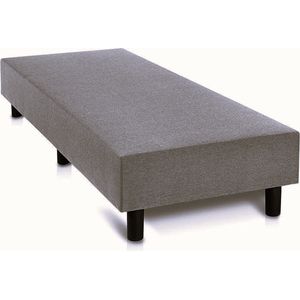 Boxspring Otto lederlook antraciet 120x210 zonder matras, zonder hoofdboord en zonder topper.