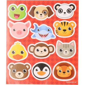 5x Velletjes agenda/dagboek/fun hobby kinder dieren stickers - 12 gekleurde dieren per velletje van 10 x 12 cm - Dieren speelgoed