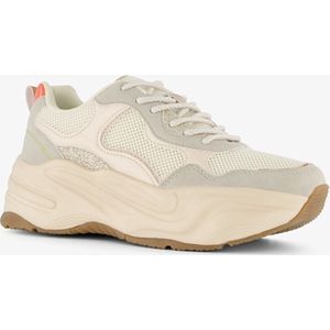 Blue Box dames dad sneakers beige met glitters - Maat 37