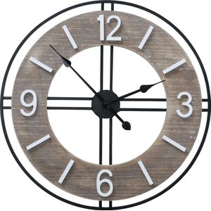 Wandklok 60 cm - Uurwerk - Wall Clock - Industriële klok - Landelijke  klok - Wandklokken - Analoge Wandklok - Analoog - Muurklok - Hangklok