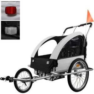 MOZY® - 3 in 1 Fietskar - Grijs - Hardloopkinderwagen - Fietsaanhanger - Buggy Functie
