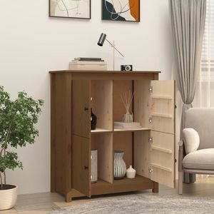 The Living Store Dressoir - Landelijk - Meubel - 83x41.5x100 cm - Honingbruin