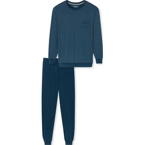 Schiesser heren lange pyjama - Comfort - 181156 - 48 - Blauw.